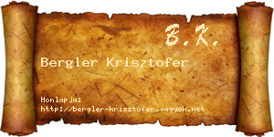 Bergler Krisztofer névjegykártya